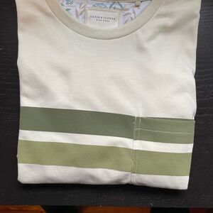 Denim & Flower Men's Green Striped Shirt